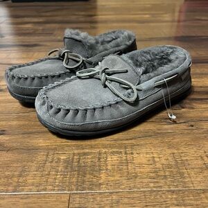 L.L. Bean Women's Gray Moccasin Slippers